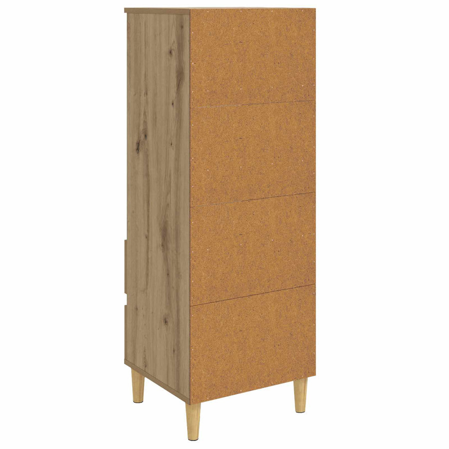 Hoge kast Artisanaal eiken 40 x 36 x 110 cm Bewerkt hout