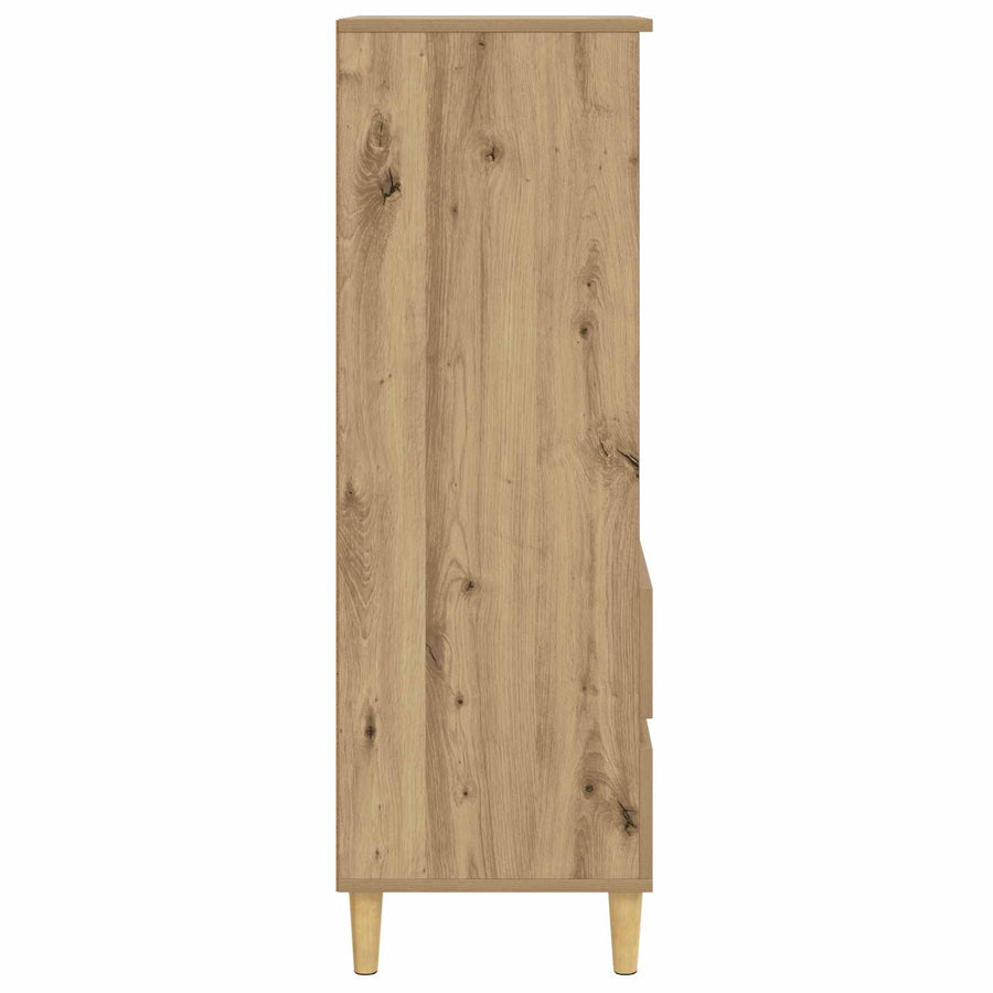 Hoge kast Artisanaal eiken 40 x 36 x 110 cm Bewerkt hout