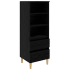 Hoge kast Zwart eiken 40 x 36 x 110 cm Bewerkt hout