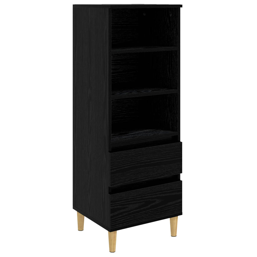Hoge kast Zwart eiken 40 x 36 x 110 cm Bewerkt hout