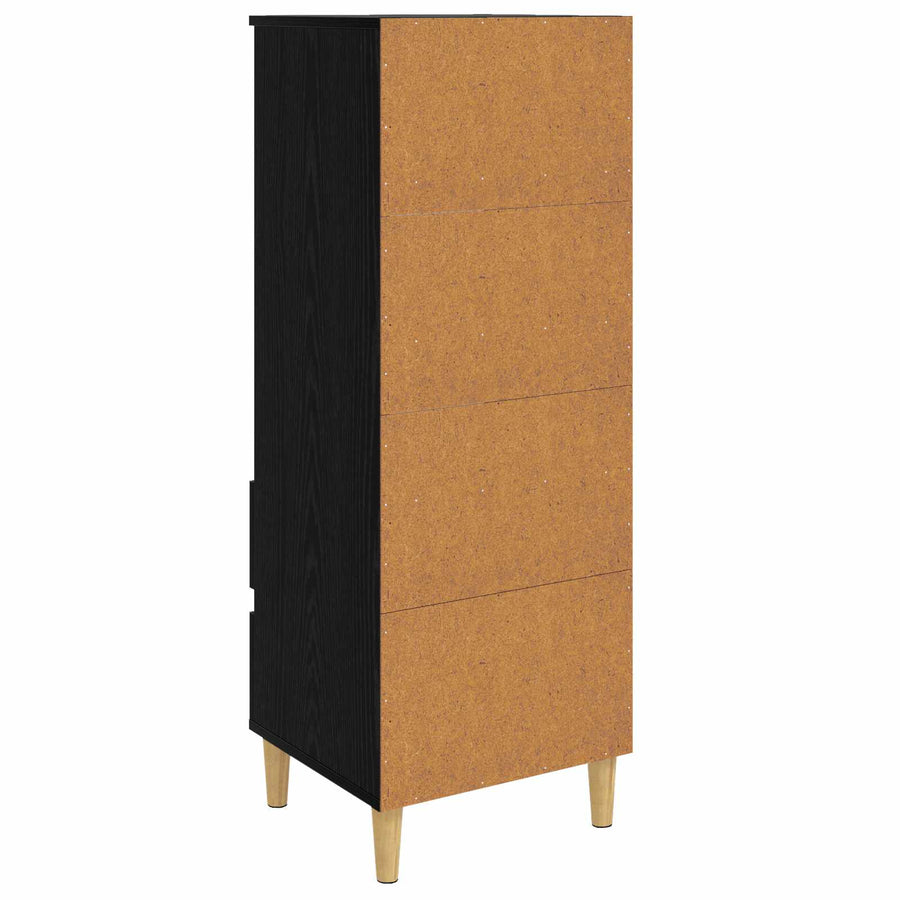 Hoge kast Zwart eiken 40 x 36 x 110 cm Bewerkt hout