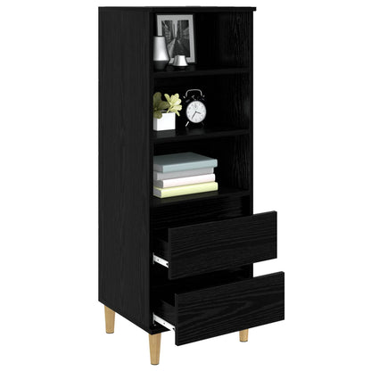 Hoge kast Zwart eiken 40 x 36 x 110 cm Bewerkt hout