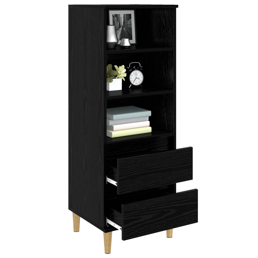 Hoge kast Zwart eiken 40 x 36 x 110 cm Bewerkt hout