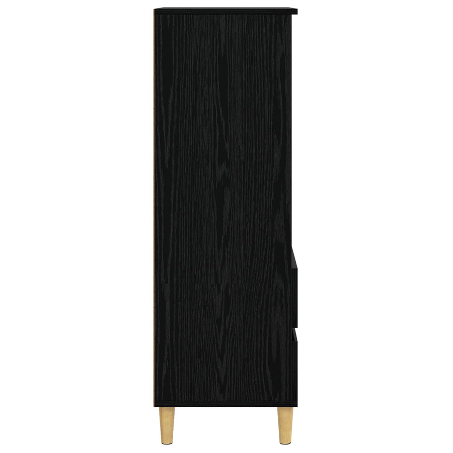 Hoge kast Zwart eiken 40 x 36 x 110 cm Bewerkt hout