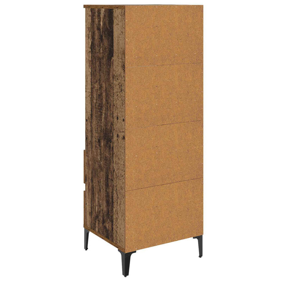 Hoge kast Oud hout 40 x 36 x 110 cm Bewerkt hout