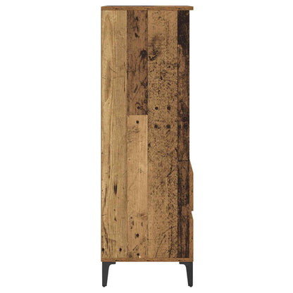 Hoge kast Oud hout 40 x 36 x 110 cm Bewerkt hout