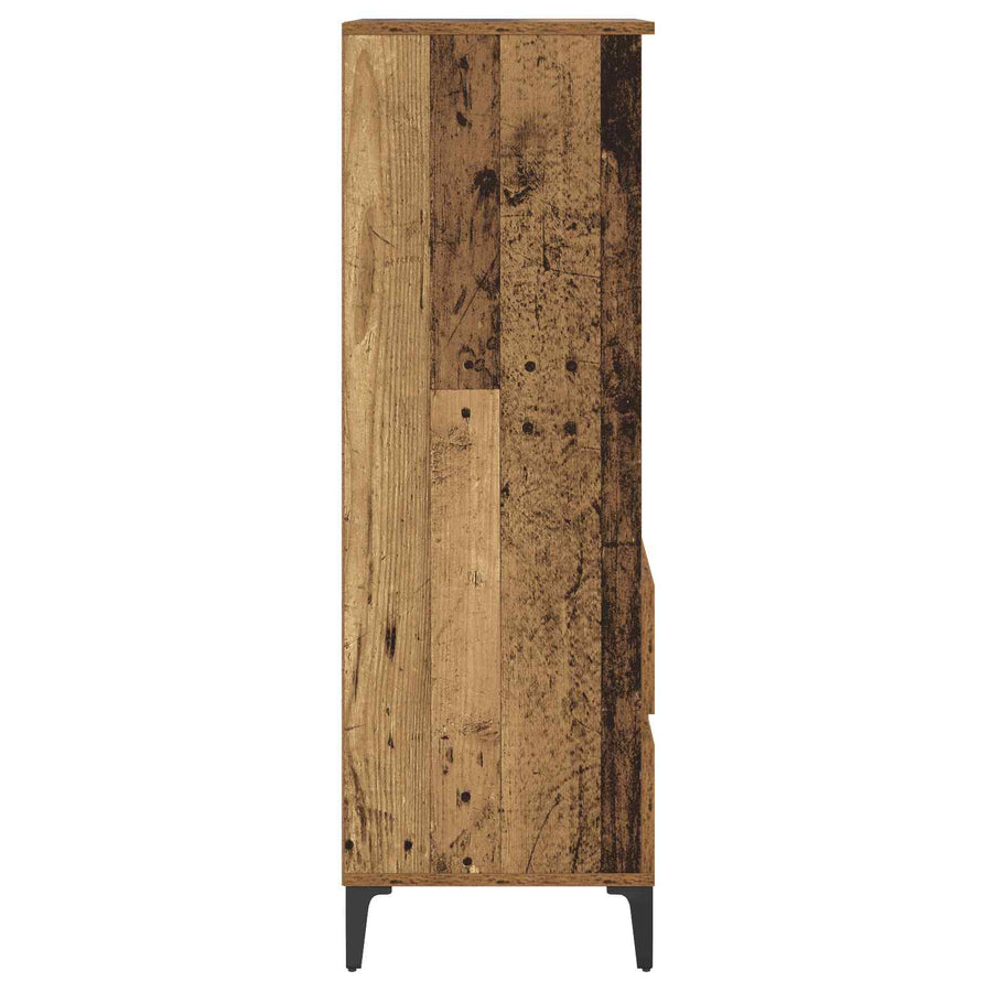 Hoge kast Oud hout 40 x 36 x 110 cm Bewerkt hout