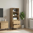 Hoge kast Artisanaal eiken 40 x 36 x 110 cm Bewerkt hout