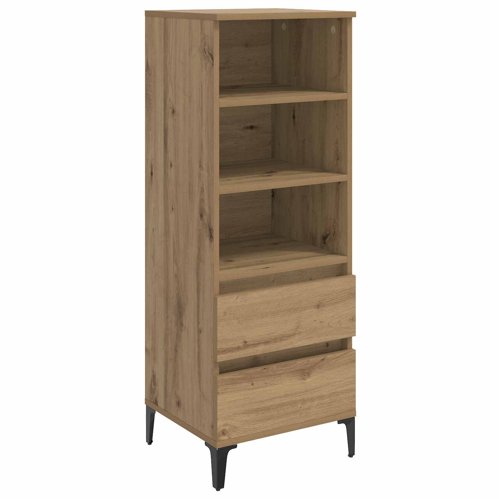 Hoge kast Artisanaal eiken 40 x 36 x 110 cm Bewerkt hout