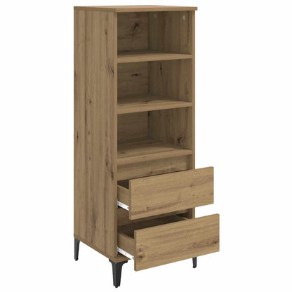 Hoge kast Artisanaal eiken 40 x 36 x 110 cm Bewerkt hout
