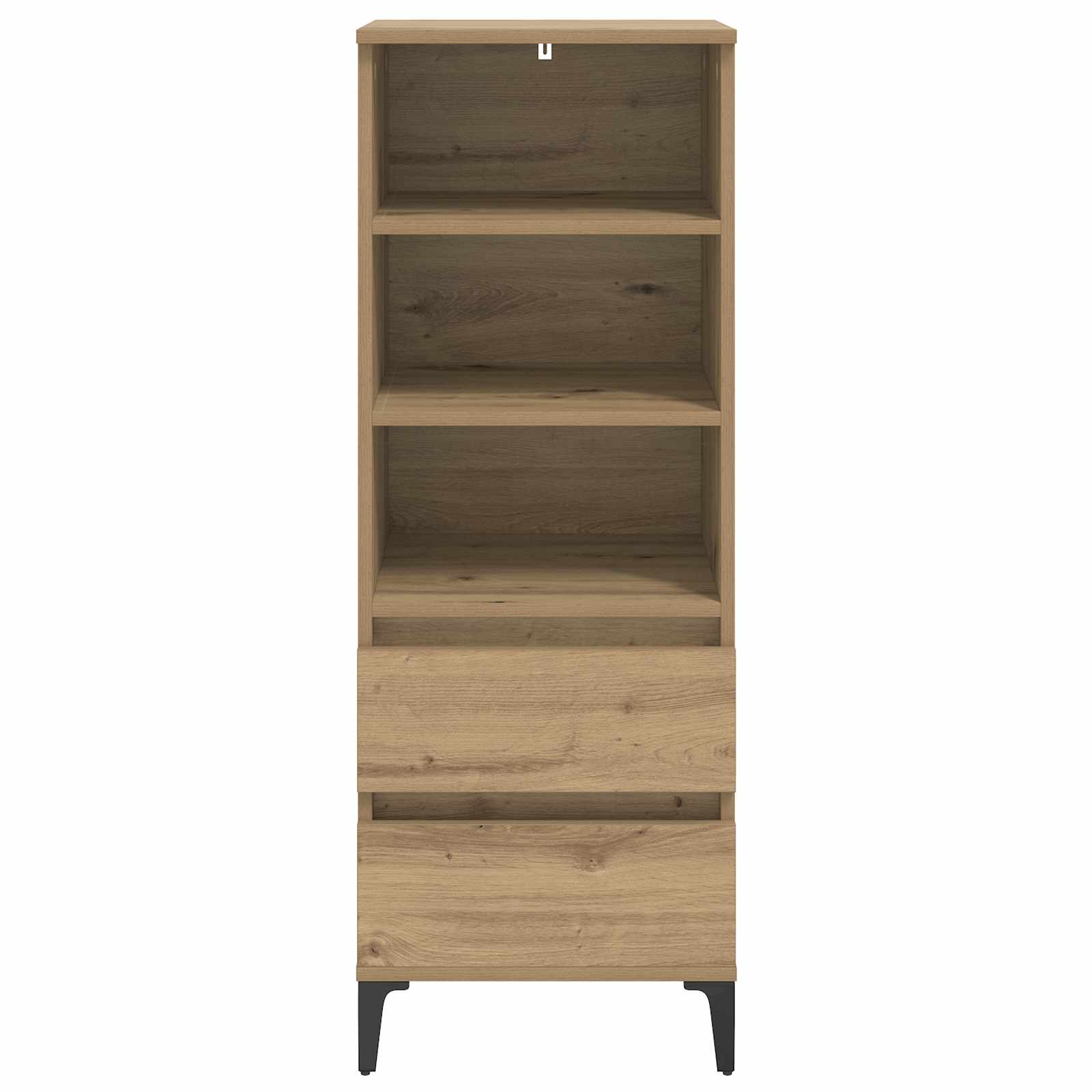 Hoge kast Artisanaal eiken 40 x 36 x 110 cm Bewerkt hout