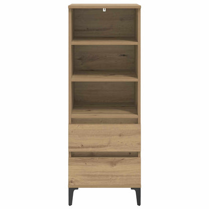 Hoge kast Artisanaal eiken 40 x 36 x 110 cm Bewerkt hout