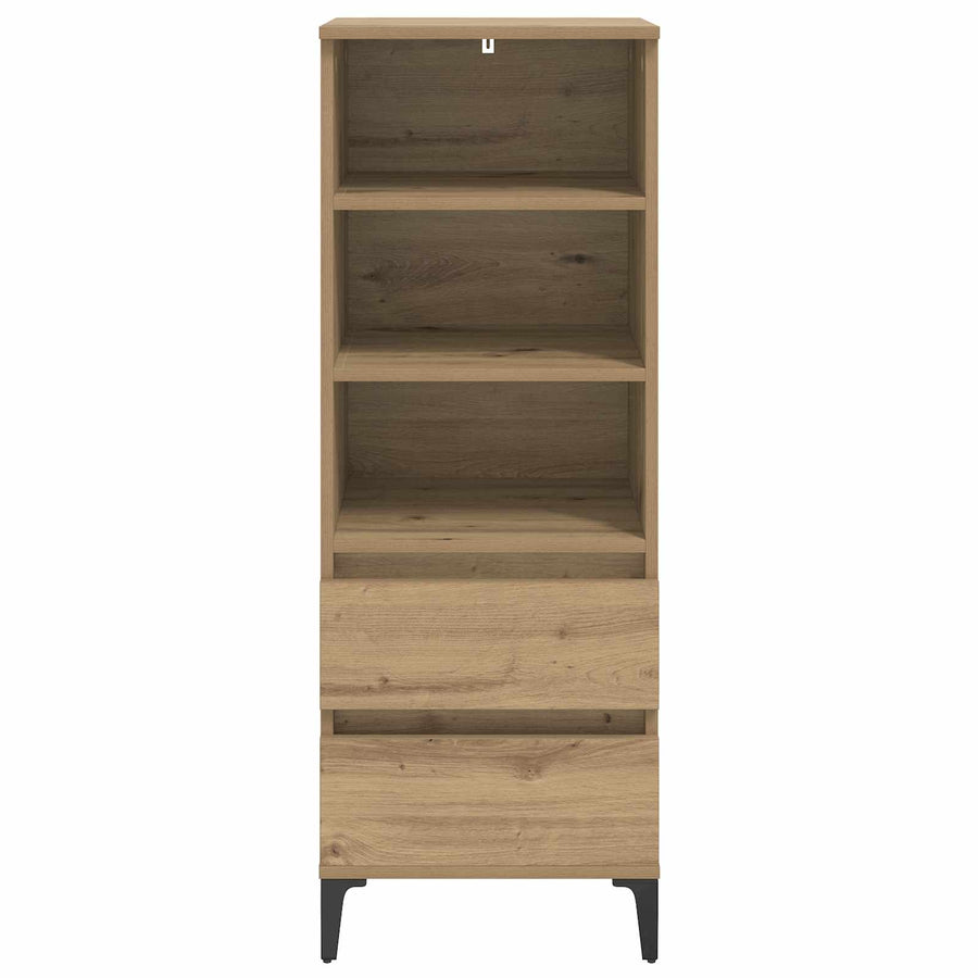 Hoge kast Artisanaal eiken 40 x 36 x 110 cm Bewerkt hout