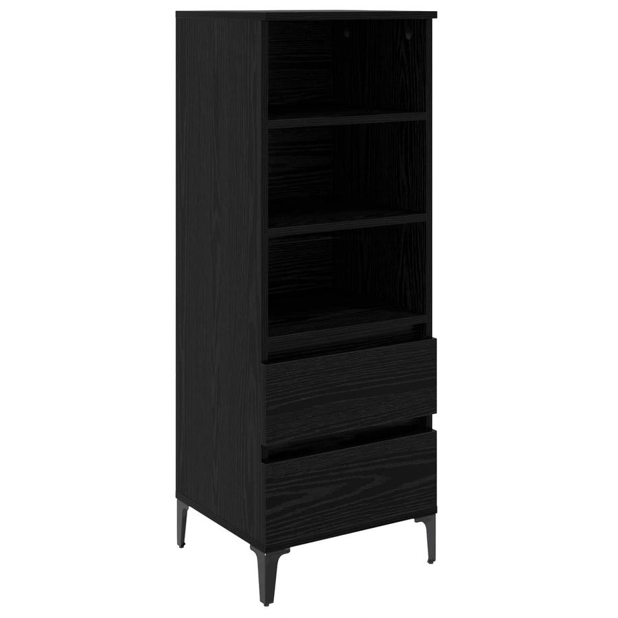 Hoge kast Zwart eiken 40 x 36 x 110 cm Bewerkt hout