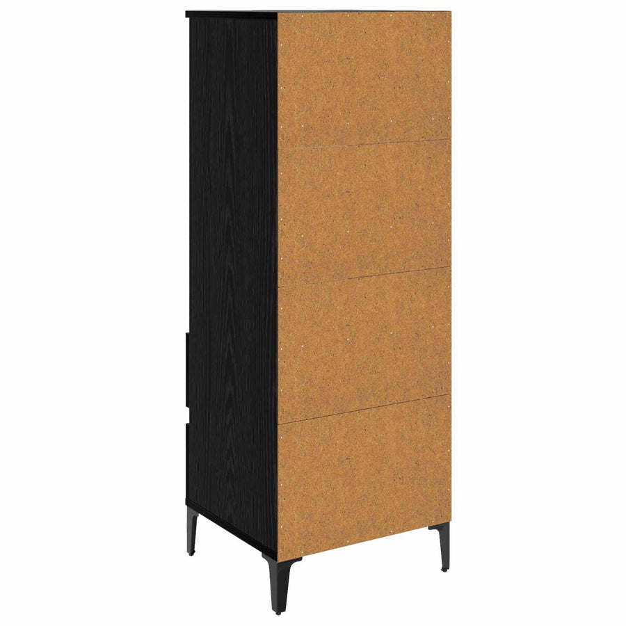 Hoge kast Zwart eiken 40 x 36 x 110 cm Bewerkt hout
