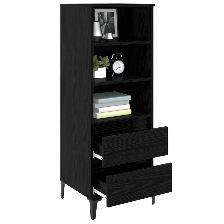 Hoge kast Zwart eiken 40 x 36 x 110 cm Bewerkt hout