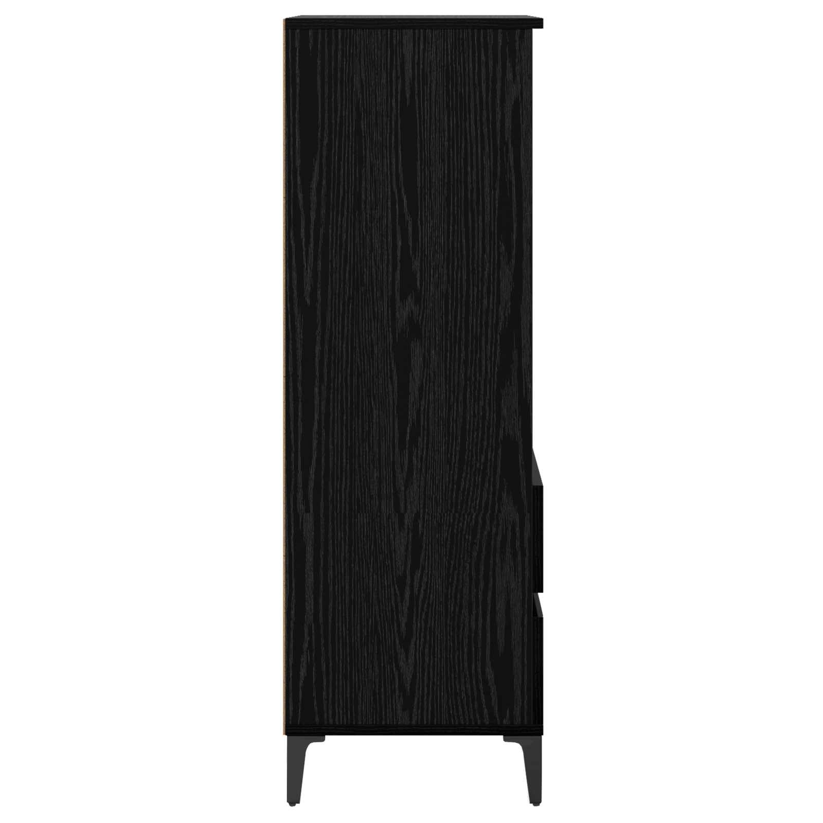 Hoge kast Zwart eiken 40 x 36 x 110 cm Bewerkt hout