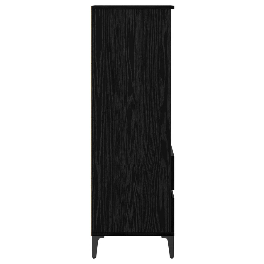 Hoge kast Zwart eiken 40 x 36 x 110 cm Bewerkt hout