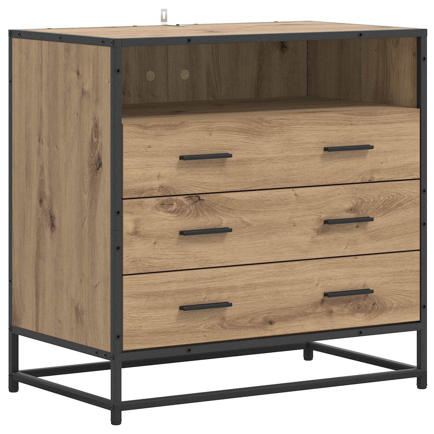 Ladenkast 3-Lade Artisanaal eiken 70 x 41 x 70 cm Bewerkt hout