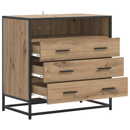 Ladenkast 3-Lade Artisanaal eiken 70 x 41 x 70 cm Bewerkt hout