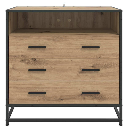 Ladenkast 3-Lade Artisanaal eiken 70 x 41 x 70 cm Bewerkt hout