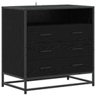 Ladenkast 3-Lade Zwart eiken 70 x 41 x 70 cm Bewerkt hout