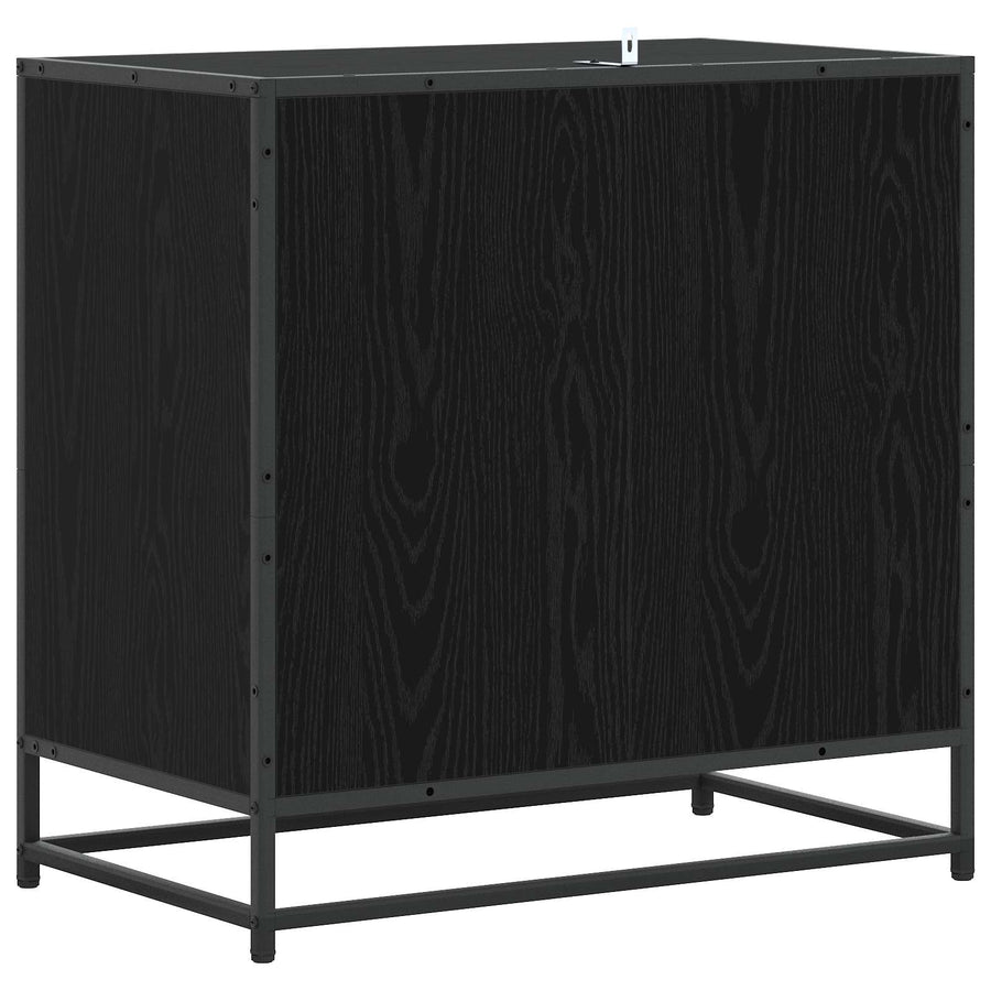 Ladenkast 3-Lade Zwart eiken 70 x 41 x 70 cm Bewerkt hout