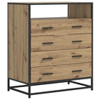 Ladenkast 4-Lade Artisanaal eiken 70 x 41 x 83,5 cm