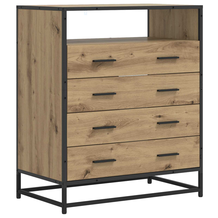 Ladenkast 4-Lade Artisanaal eiken 70 x 41 x 83,5 cm
