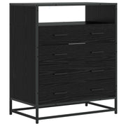 Ladekast 4 lades zwart eiken 70x41x83.5 cm