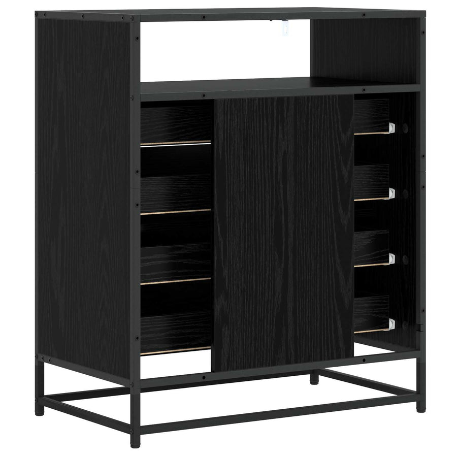 Ladenkast 4-Lade Zwart eiken 70 x 41 x 83,5 cm Bewerkt hout