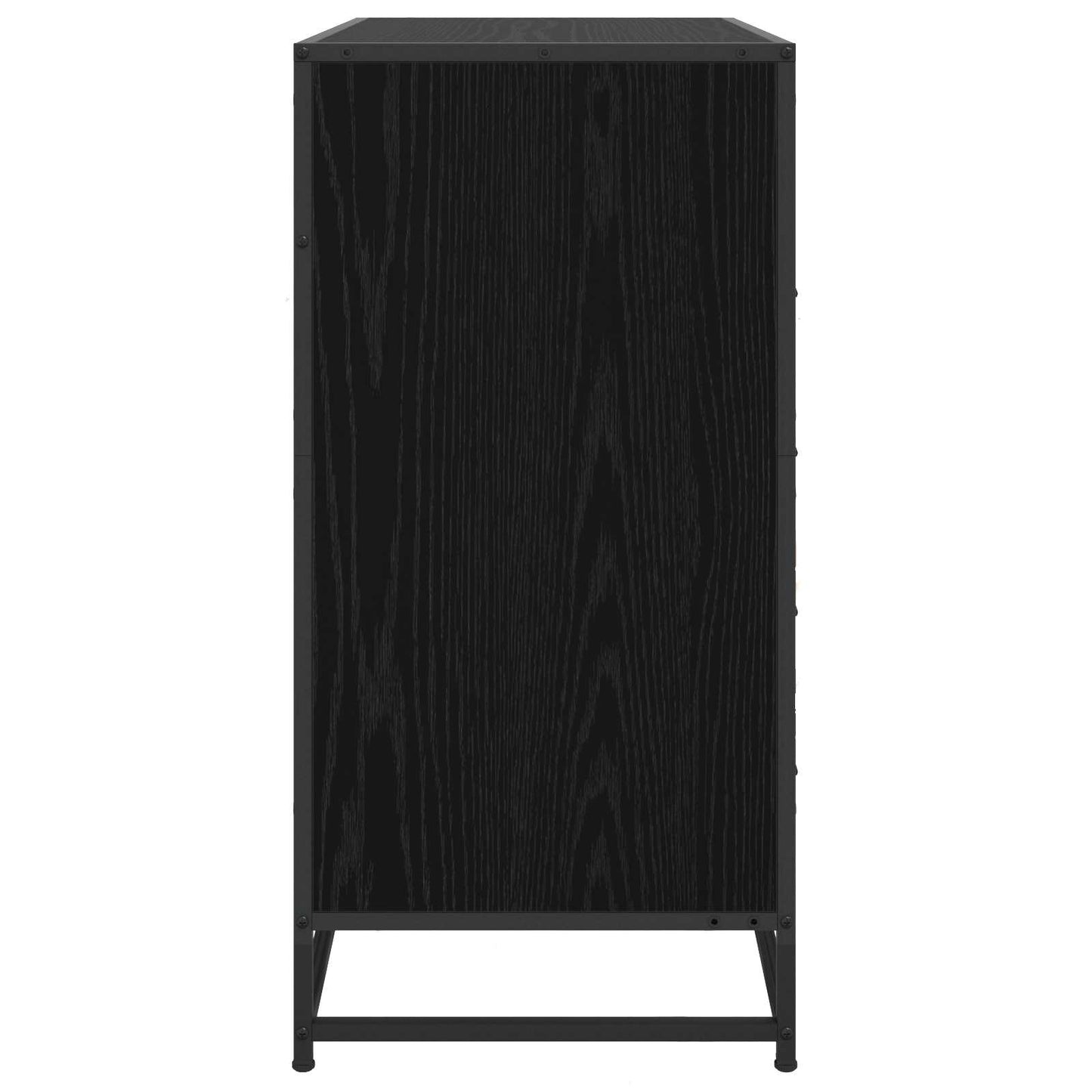 Ladenkast 4-Lade Zwart eiken 70 x 41 x 83,5 cm Bewerkt hout