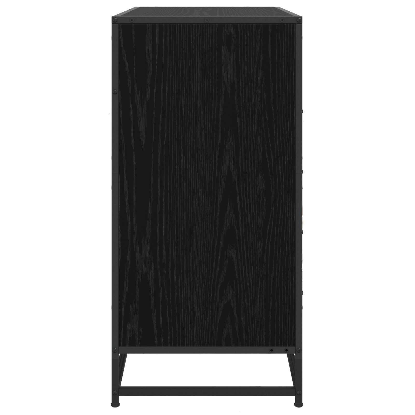 Ladenkast 4-Lade Zwart eiken 70 x 41 x 83,5 cm Bewerkt hout