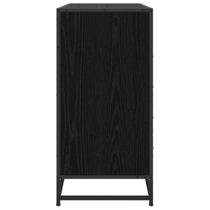 Ladenkast 4-Lade Zwart eiken 70 x 41 x 83,5 cm Bewerkt hout