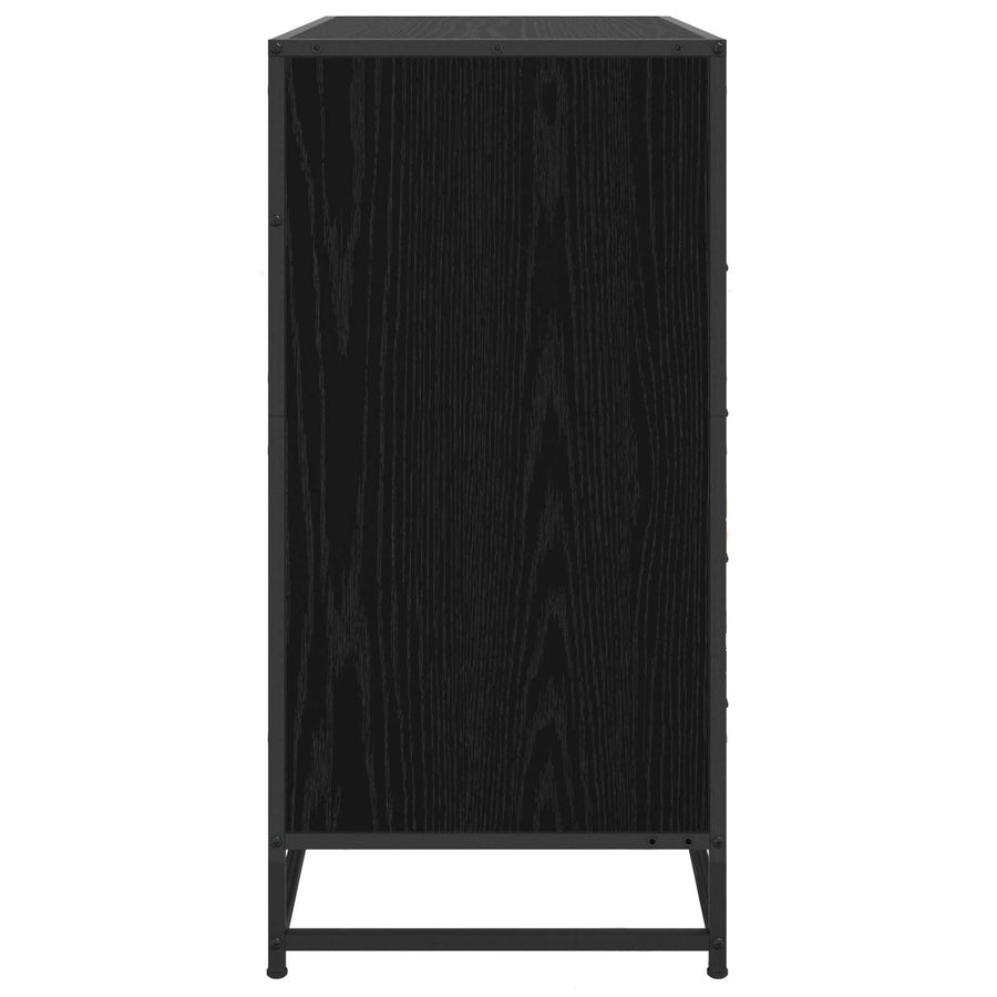 Ladenkast 4-Lade Zwart eiken 70 x 41 x 83,5 cm Bewerkt hout