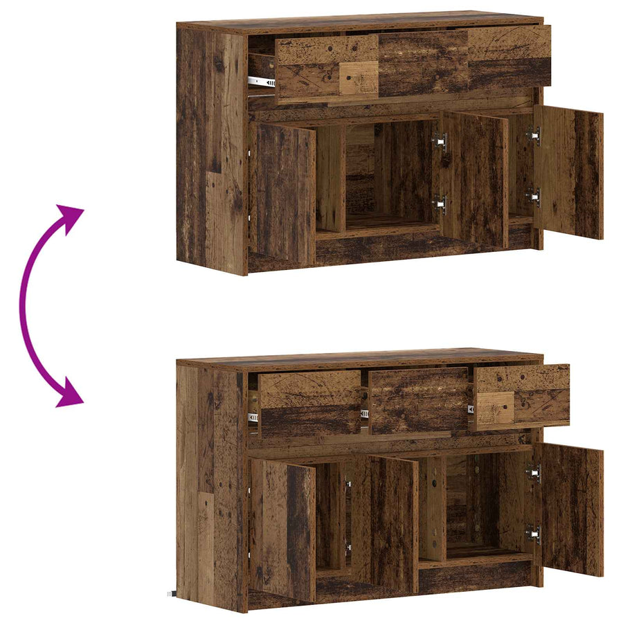 TV-kast 91 x 34 x 61 cm Oud hout Bewerkt hout