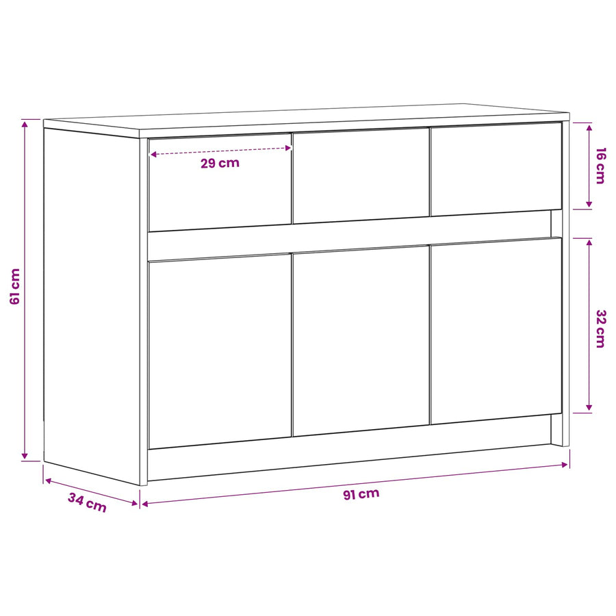 TV-kast 91 x 34 x 61 cm Oud hout Bewerkt hout