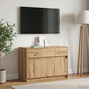 TV-kast 91x34x61 cm bewerkt hout Artisanaal eiken