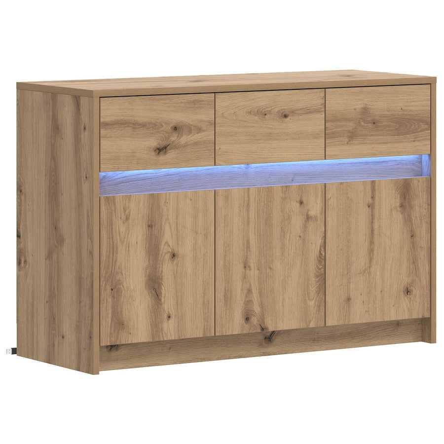 TV-kast 91 x 34 x 61 cm Artisanaal eiken Bewerkt hout