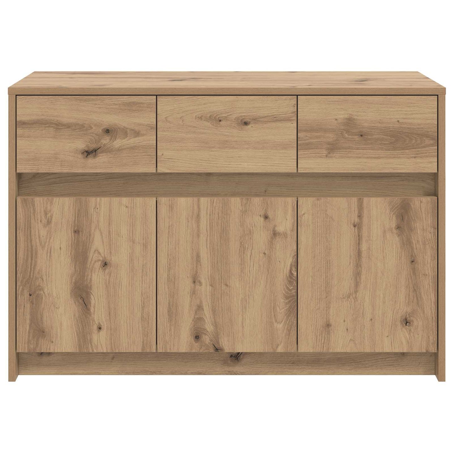 TV-kast 91 x 34 x 61 cm Artisanaal eiken Bewerkt hout