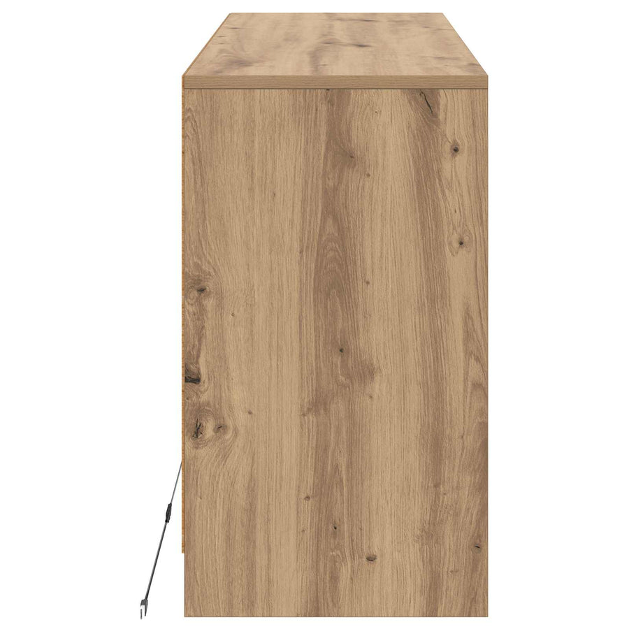 TV-kast 91 x 34 x 61 cm Artisanaal eiken Bewerkt hout