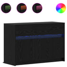 TV-kast 91 x 34 x 61 cm Zwart eiken Bewerkt hout