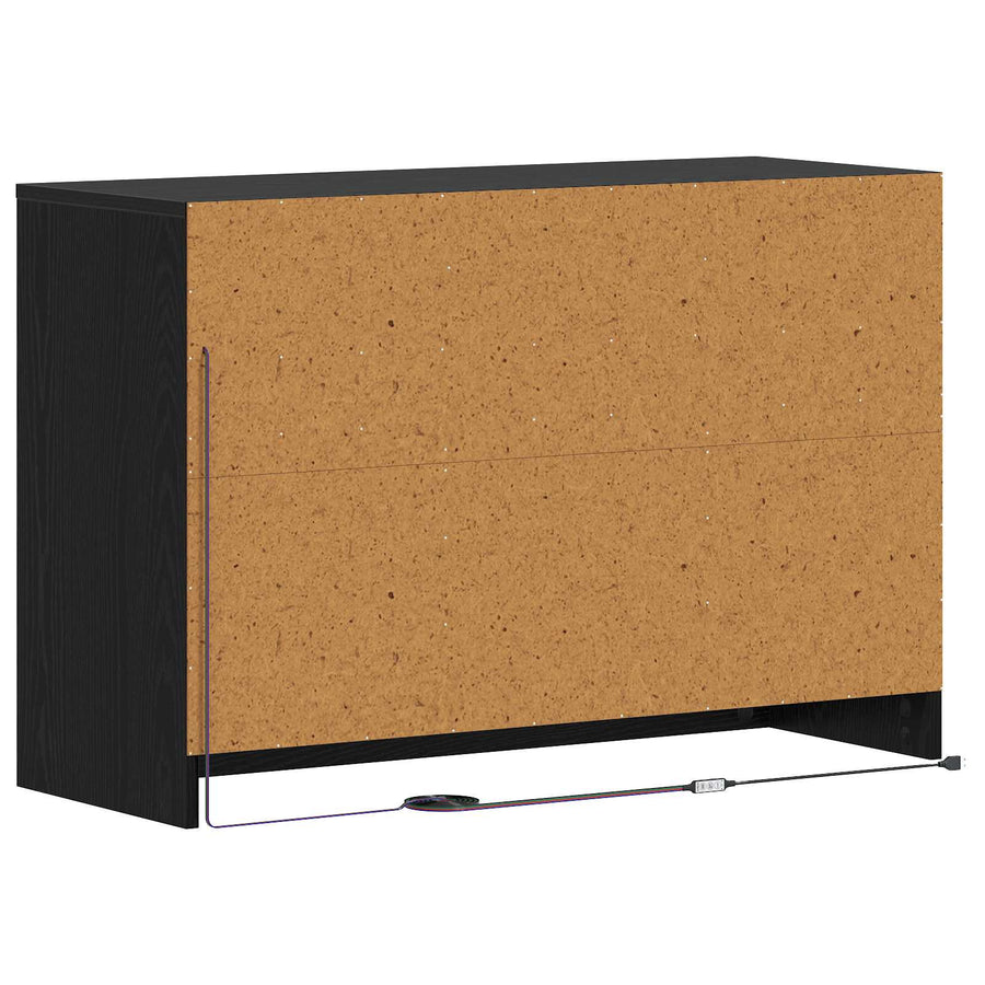 TV-kast 91 x 34 x 61 cm Zwart eiken Bewerkt hout
