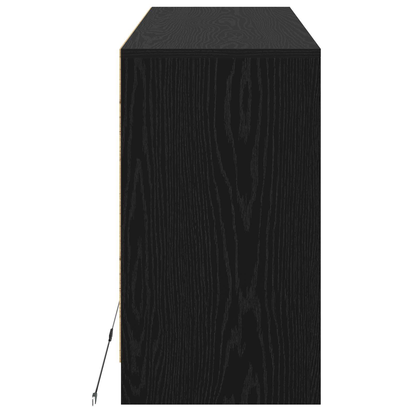 TV-kast 91 x 34 x 61 cm Zwart eiken Bewerkt hout