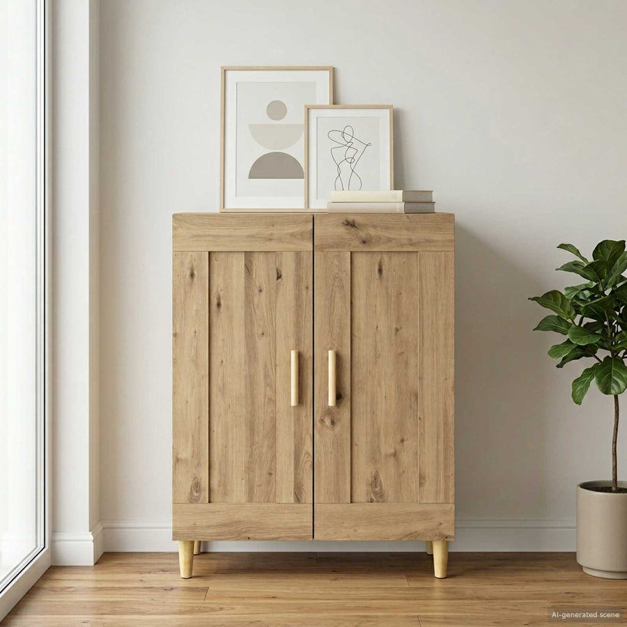 Dressoir Artisanaal eiken 69,5 x 34 x 90 cm Bewerkt hout