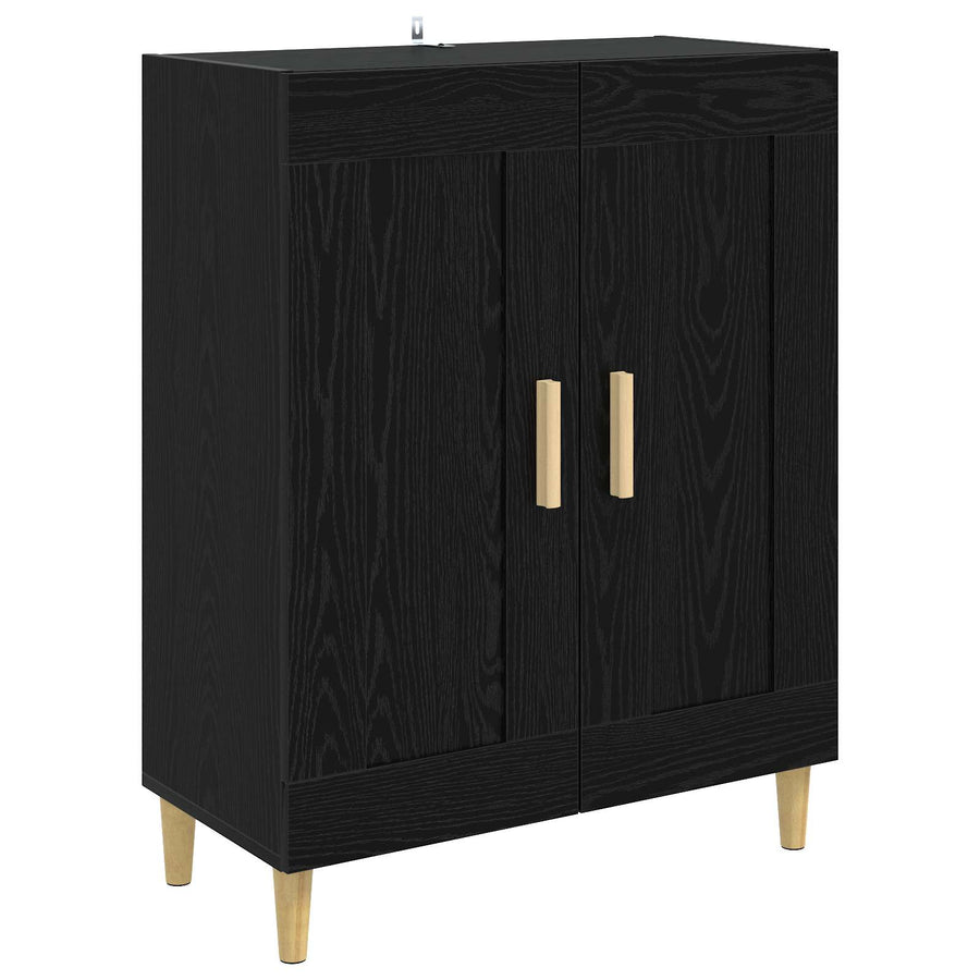 Dressoir Zwart eiken 69,5 x 34 x 90 cm Bewerkt hout