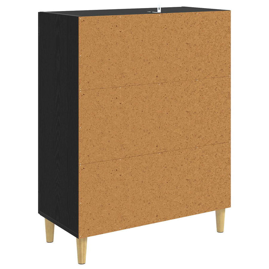Dressoir Zwart eiken 69,5 x 34 x 90 cm Bewerkt hout