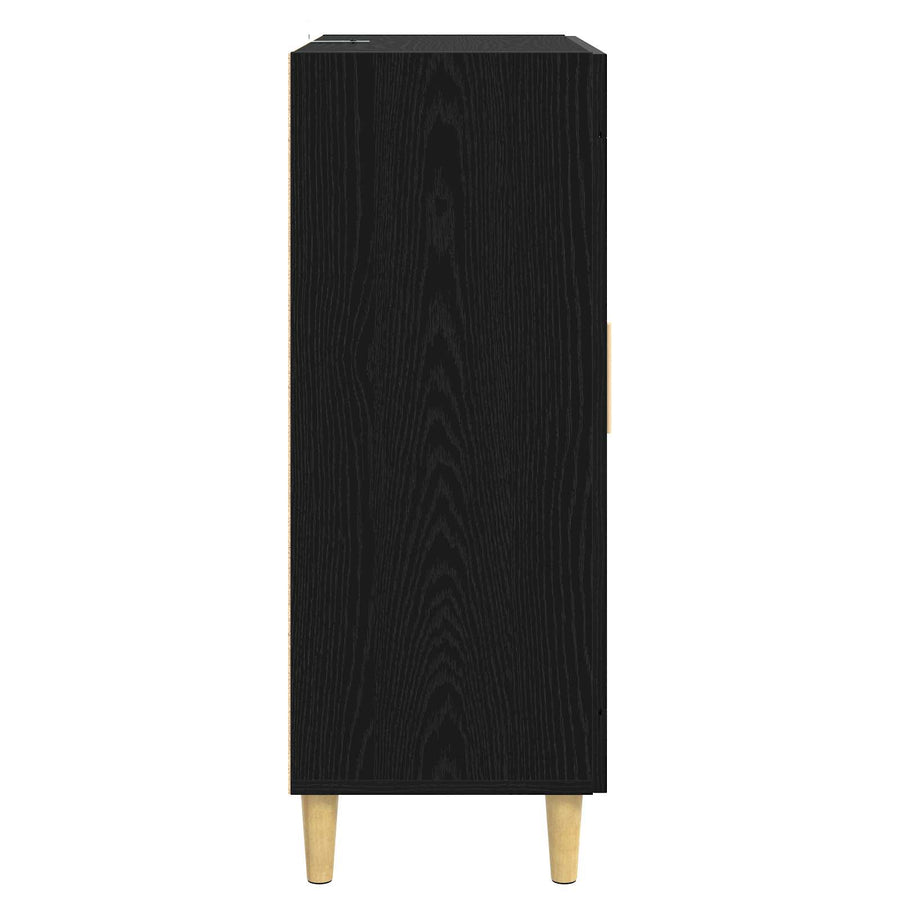 Dressoir Zwart eiken 69,5 x 34 x 90 cm Bewerkt hout
