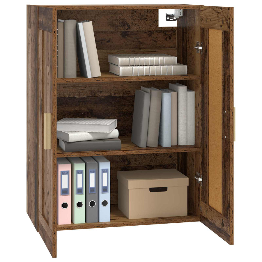 Wandkast Muurmontage Oud hout 69,5 x 34 x 90 cm Bewerkt hout