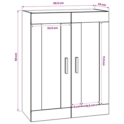 Wandkast Muurmontage Oud hout 69,5 x 34 x 90 cm Bewerkt hout